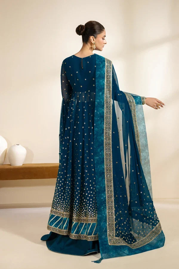 Meraki by Zarif Unstitched Embroidered Chiffon 3 Piece Suit ZR26UCM  ZENIA 08 - Festive Collection