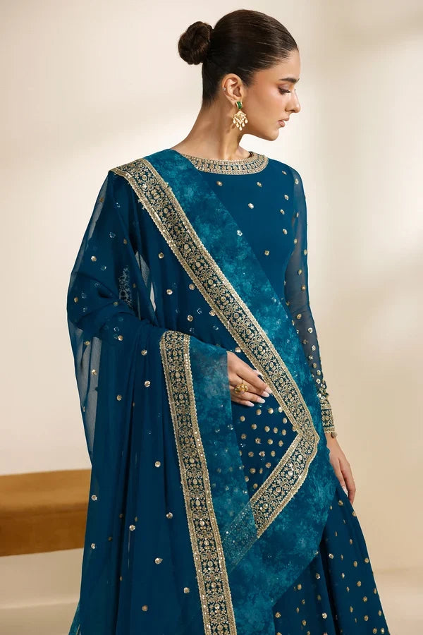Meraki by Zarif Unstitched Embroidered Chiffon 3 Piece Suit ZR26UCM  ZENIA 08 - Festive Collection