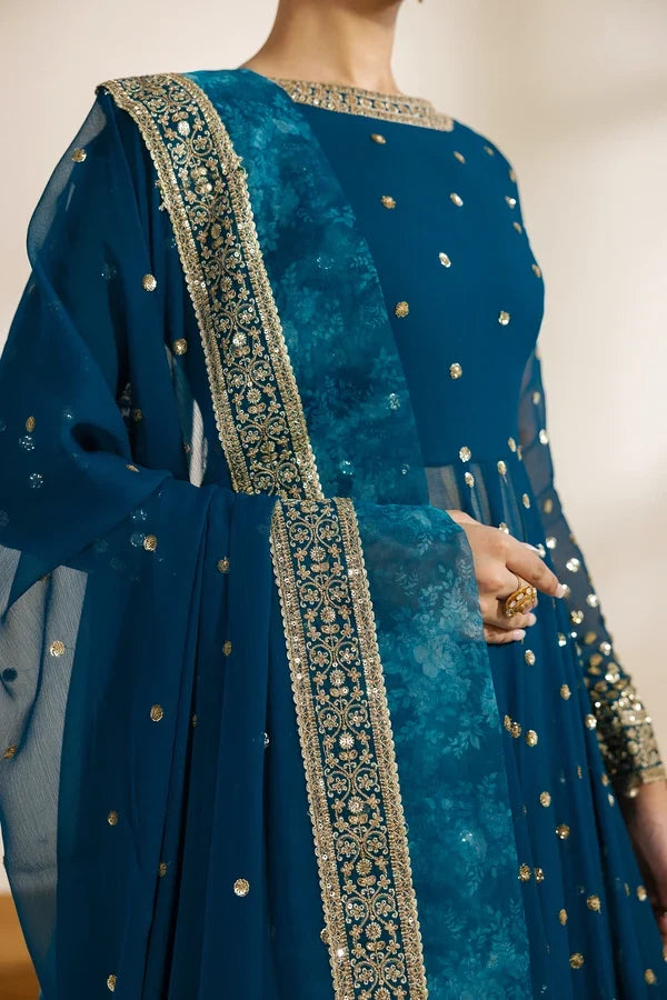 Meraki by Zarif Unstitched Embroidered Chiffon 3 Piece Suit ZR26UCM  ZENIA 08 - Festive Collection