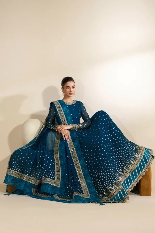 Meraki by Zarif Unstitched Embroidered Chiffon 3 Piece Suit ZR26UCM  ZENIA 08 - Festive Collection