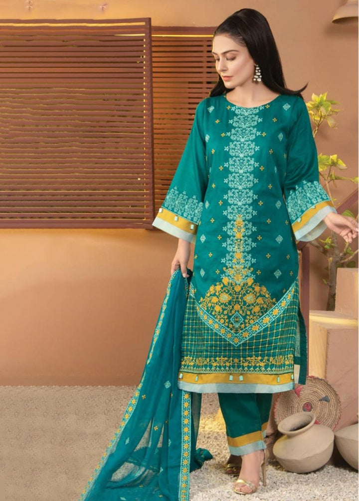 Zenia By Fine Tex Embroidered Lawn Suits Unstitched 3 Piece FNT22-Z2 03 - Summer Collection