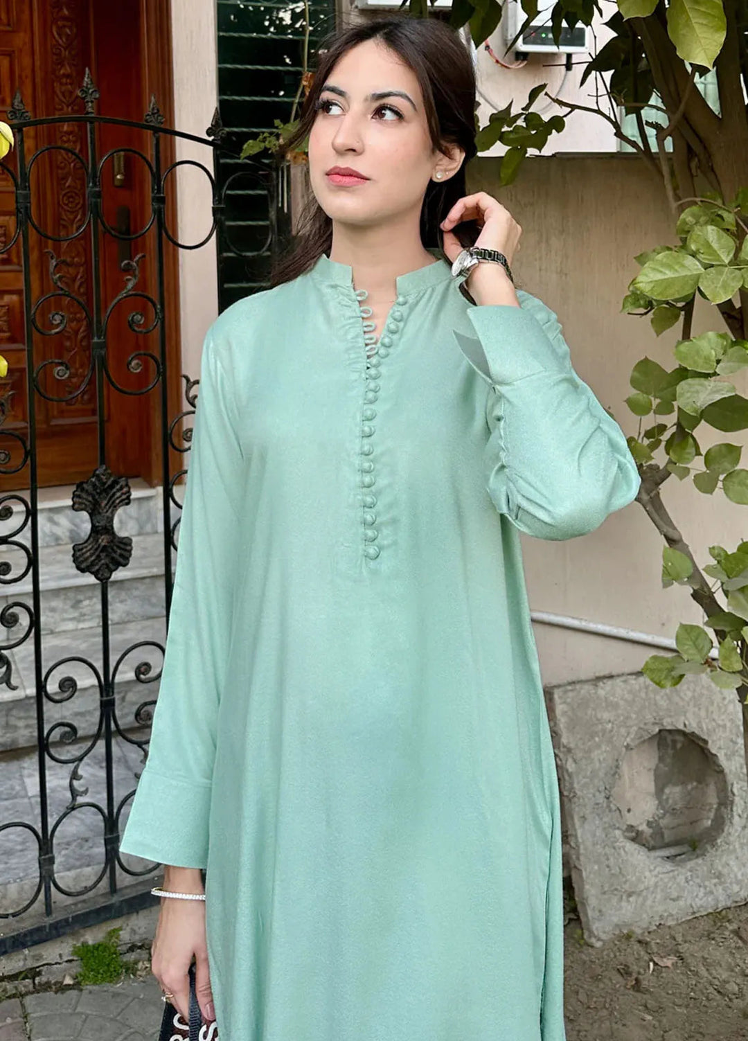 Zenyre Pret Solid Crepe 2 Piece Suit Mint Dove