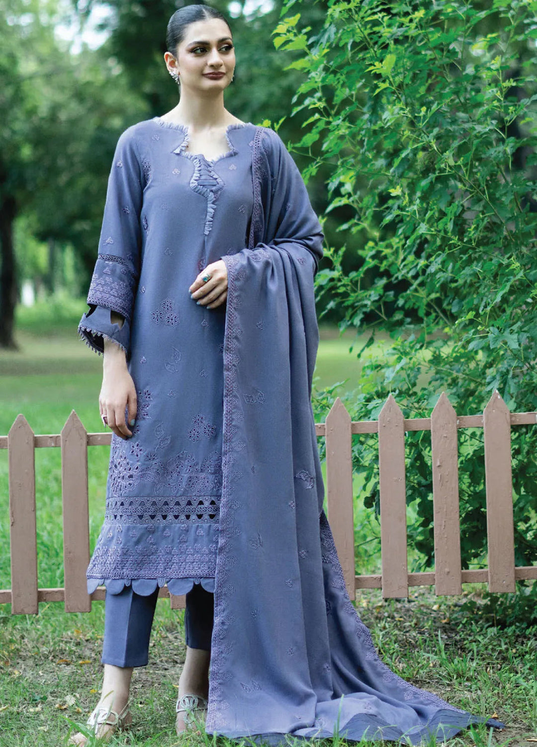 Zephyr By Humdum Embroidered Wool Suit Unstitched 3 Piece HD24Z D-02 - Winter Collection