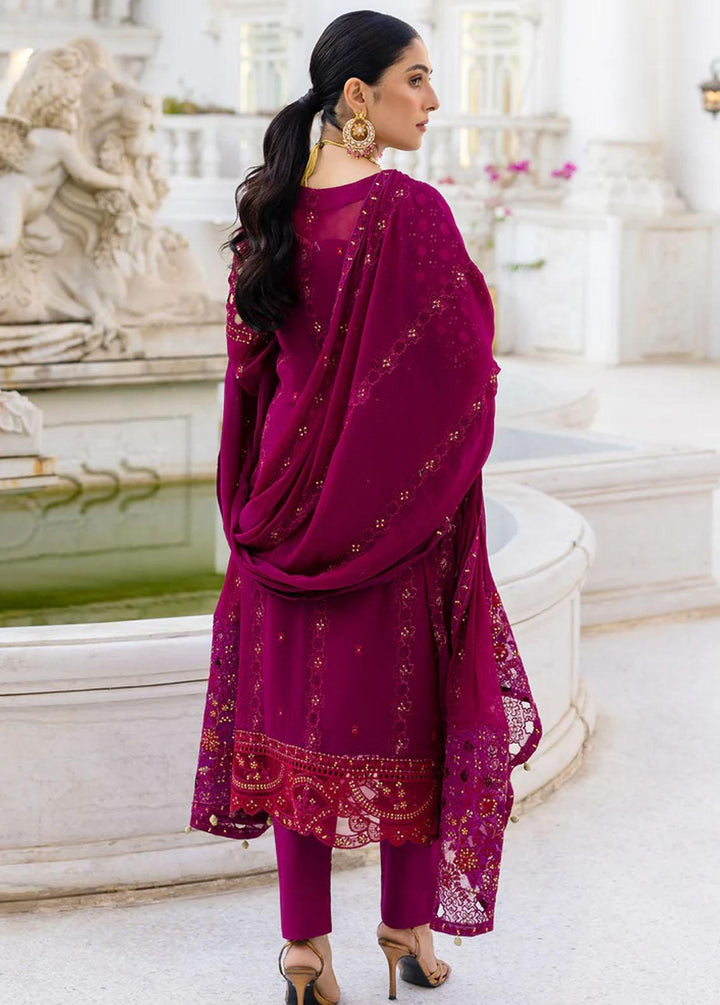 Zimal By Emaan Adeel Embroidered Chiffon Suits Unstitched 3 Piece EA23Z ZM-01 Mushq - Luxury Collection