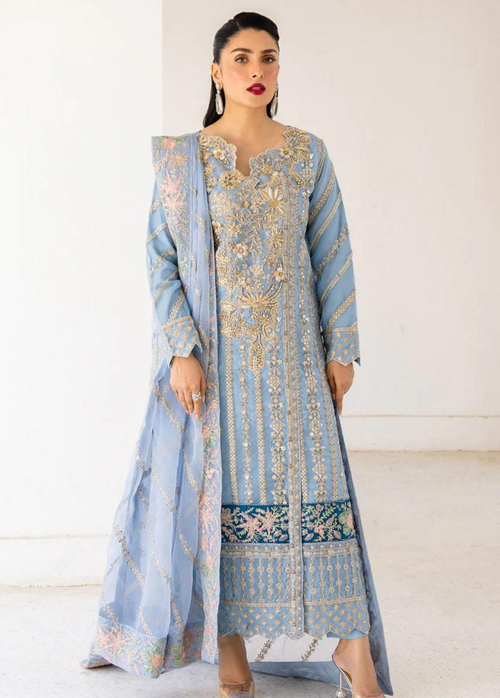 Zimal By Emaan Adeel Embroidered Organza Suits Unstitched 3 Piece EA23Z ZM-03 Arzish - Luxury Collection