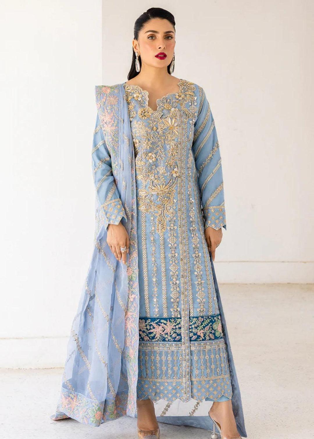 Zimal By Emaan Adeel Embroidered Organza Suits Unstitched 3 Piece EA23Z ZM-03 Arzish - Luxury Collection