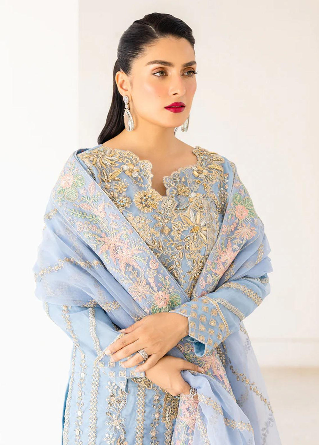 Zimal By Emaan Adeel Embroidered Organza Suits Unstitched 3 Piece EA23Z ZM-03 Arzish - Luxury Collection