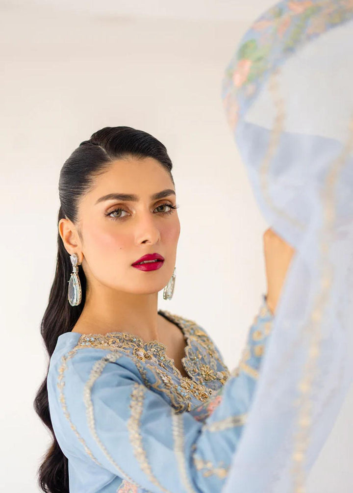 Zimal By Emaan Adeel Embroidered Organza Suits Unstitched 3 Piece EA23Z ZM-03 Arzish - Luxury Collection