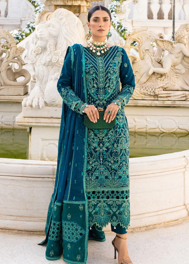 Zimal By Emaan Adeel Embroidered Chiffon Suits Unstitched 3 Piece EA23Z ZM-04 Noori - Luxury Collection