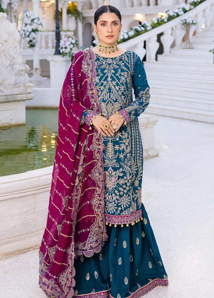 Zimal By Emaan Adeel Embroidered Chiffon Suits Unstitched 3 Piece EA23Z ZM-06 Rumesah - Luxury Collection