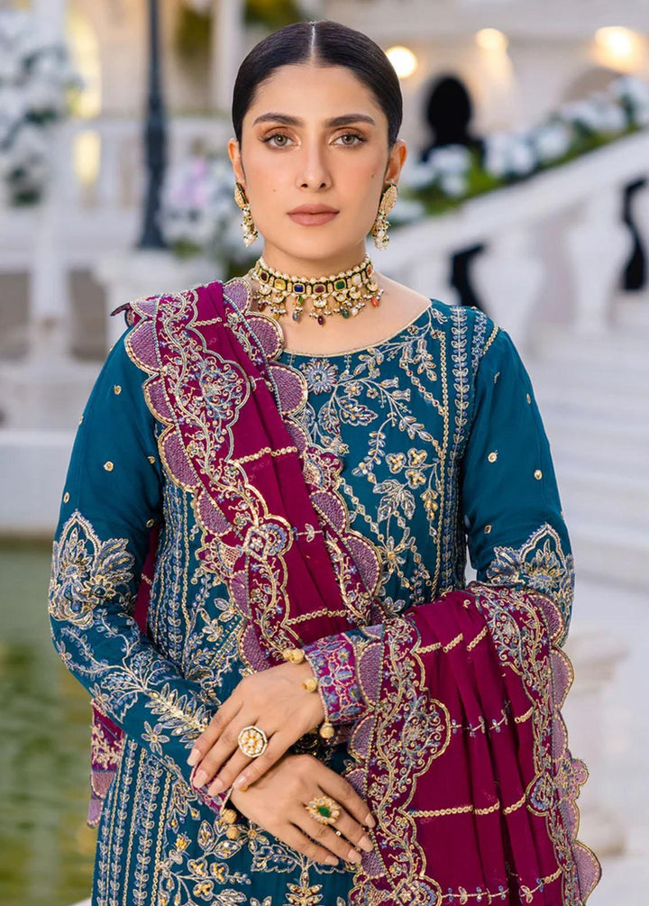 Zimal By Emaan Adeel Embroidered Chiffon Suits Unstitched 3 Piece EA23Z ZM-06 Rumesah - Luxury Collection