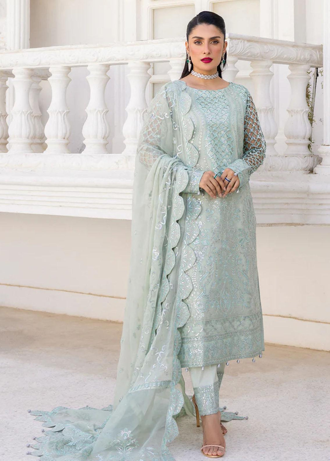 Zimal By Emaan Adeel Embroidered Chiffon Suits Unstitched 3 Piece EA23Z ZM-07 Zernaab - Luxury Collection