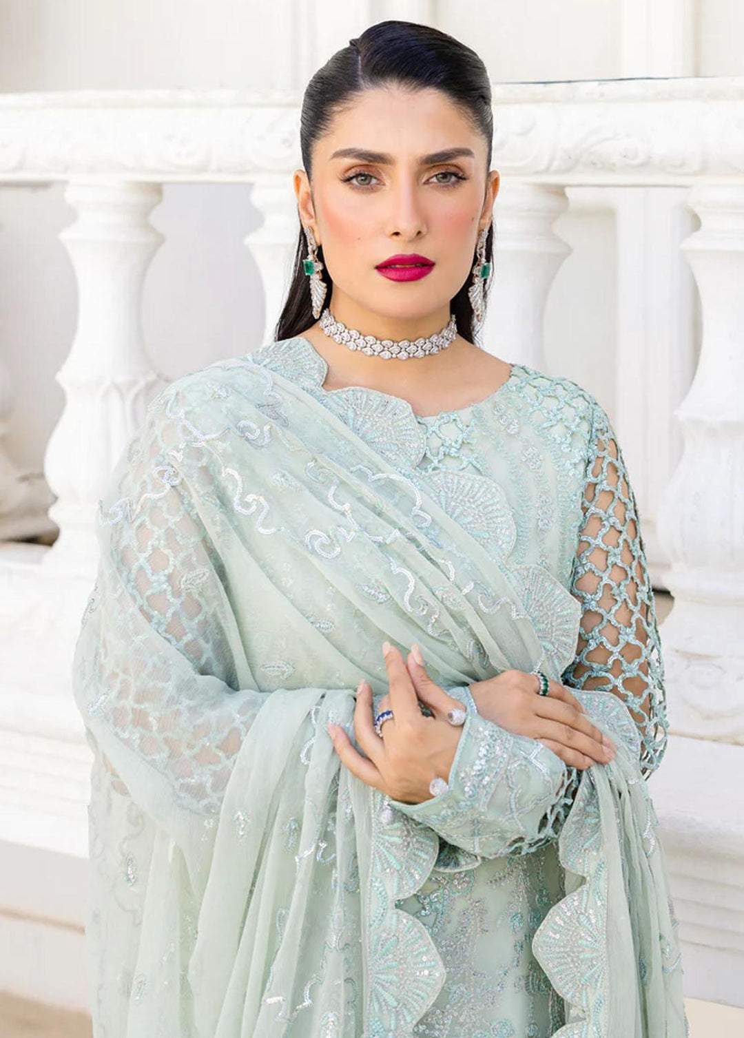 Zimal By Emaan Adeel Embroidered Chiffon Suits Unstitched 3 Piece EA23Z ZM-07 Zernaab - Luxury Collection