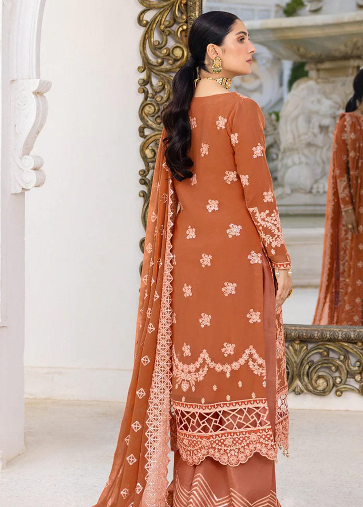 Zimal By Emaan Adeel Embroidered Chiffon Suits Unstitched 3 Piece EA23Z ZM-09 Gulaal - Luxury Collection