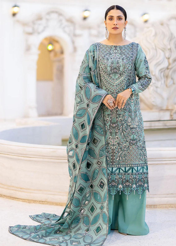 Zimal By Emaan Adeel Embroidered Chiffon Suits Unstitched 3 Piece EA23Z ZM-10 Rangreza - Luxury Collection