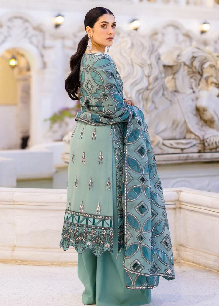 Zimal By Emaan Adeel Embroidered Chiffon Suits Unstitched 3 Piece EA23Z ZM-10 Rangreza - Luxury Collection