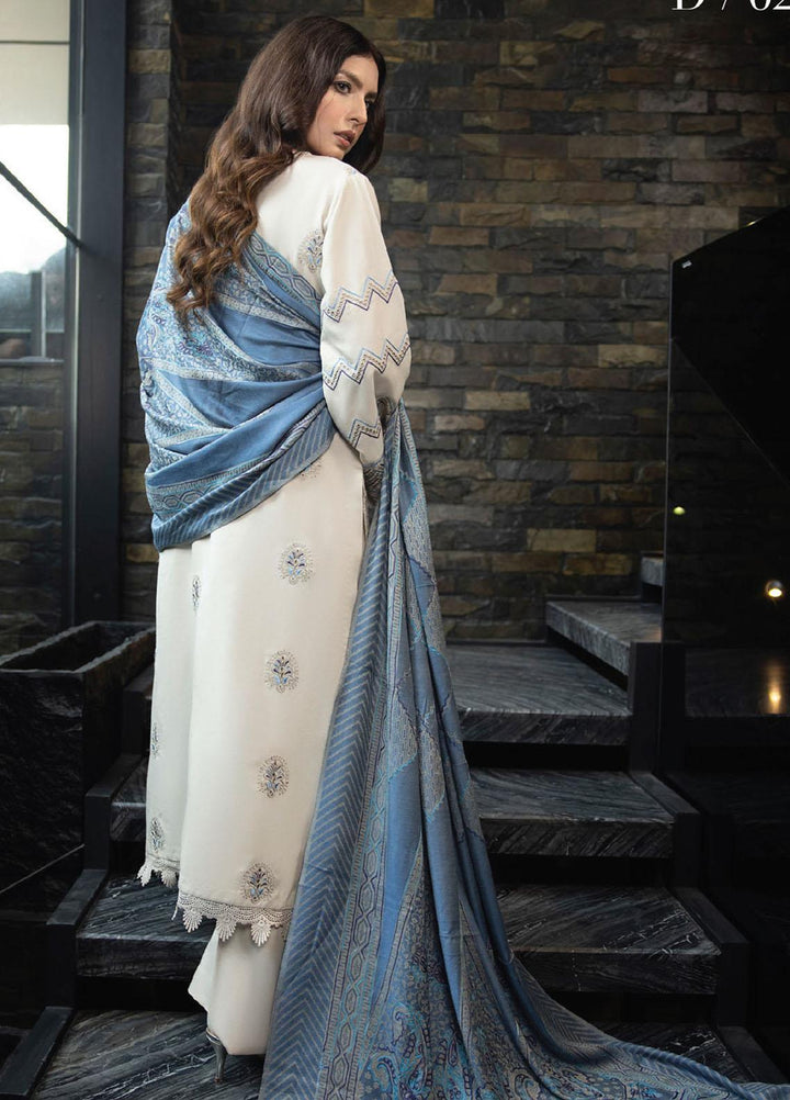 Zimal By Humdum Embroidered Wool Suits Unstitched 3 Piece HD23ZM D-02 - Winter Collection