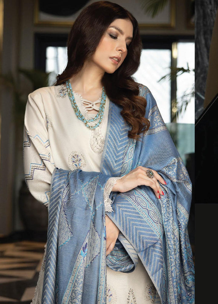 Zimal By Humdum Embroidered Wool Suits Unstitched 3 Piece HD23ZM D-02 - Winter Collection