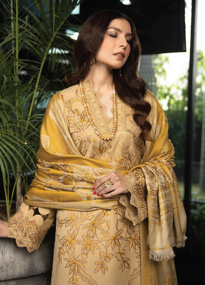 Zimal By Humdum Embroidered Wool Suits Unstitched 3 Piece HD23ZM D-04 - Winter Collection