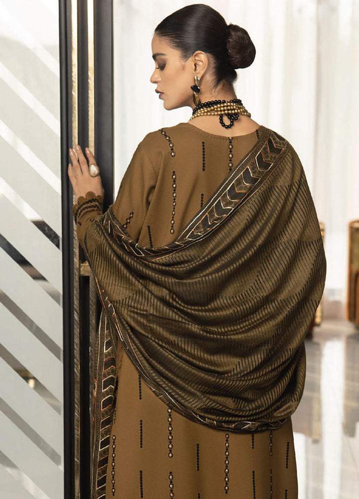 Zimal By Humdum Embroidered Wool Suits Unstitched 3 Piece HD23ZM D-06 - Winter Collection