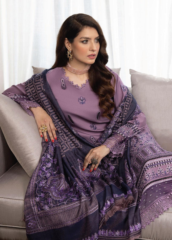 Zimal By Humdum Embroidered Wool Suits Unstitched 3 Piece HD23ZM D-07 - Winter Collection