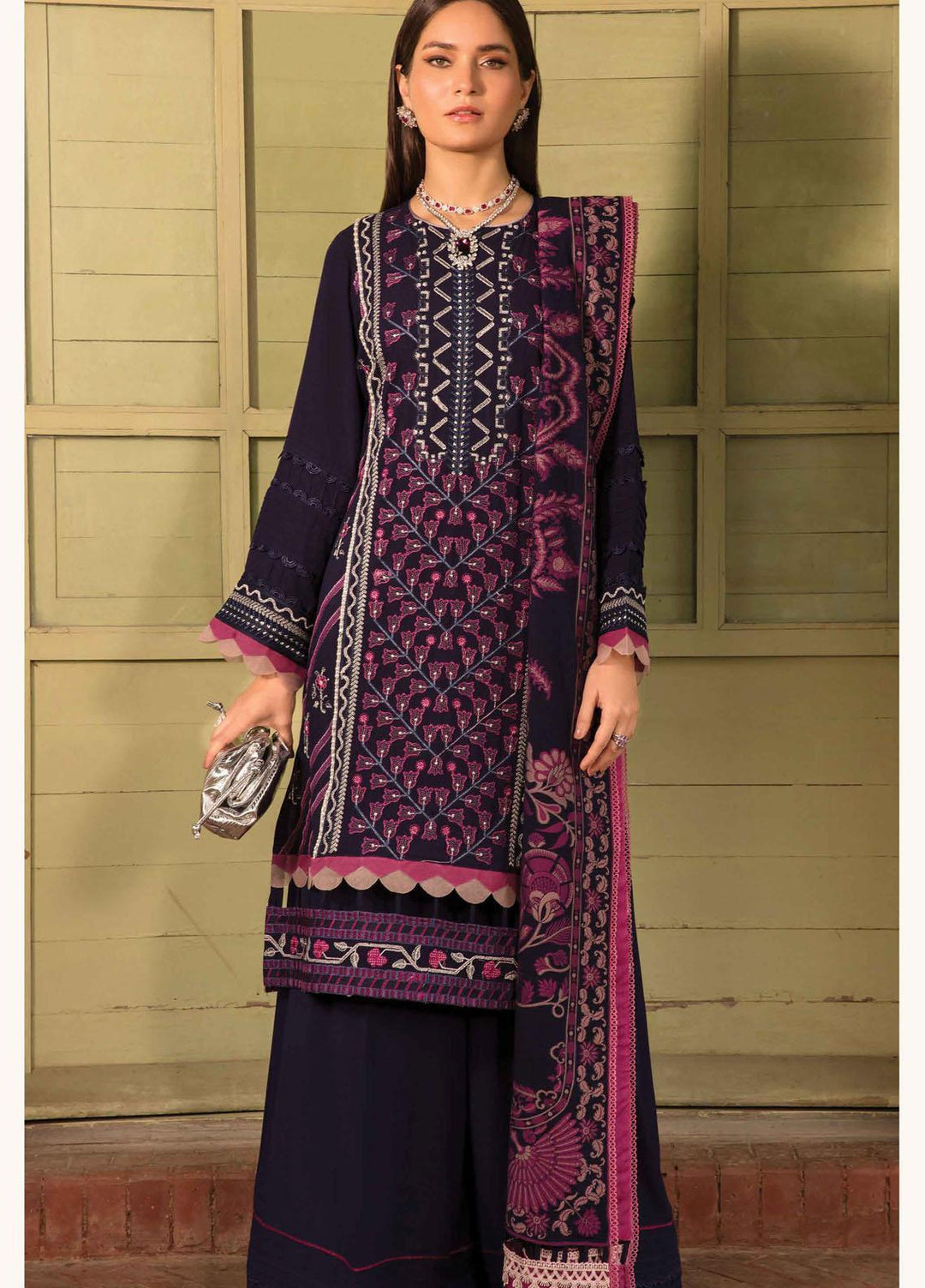 Zinnia by Rang Rasiya Embroidered Dobby Linen Suits Unstitched 3 Piece RR21ZN FAREESIA-09 - Winter Collection