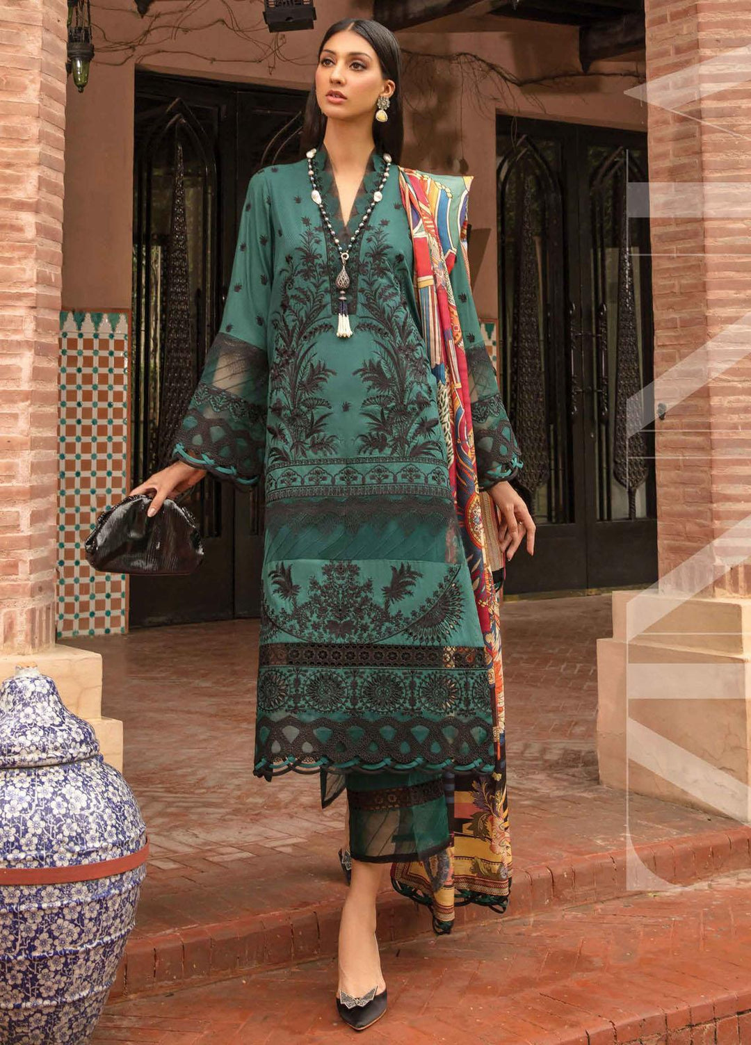 Zinnia by Rang Rasiya Embroidered Dobby Linen Suits Unstitched 3 Piece RR21ZN TRIVIA-10 - Winter Collection