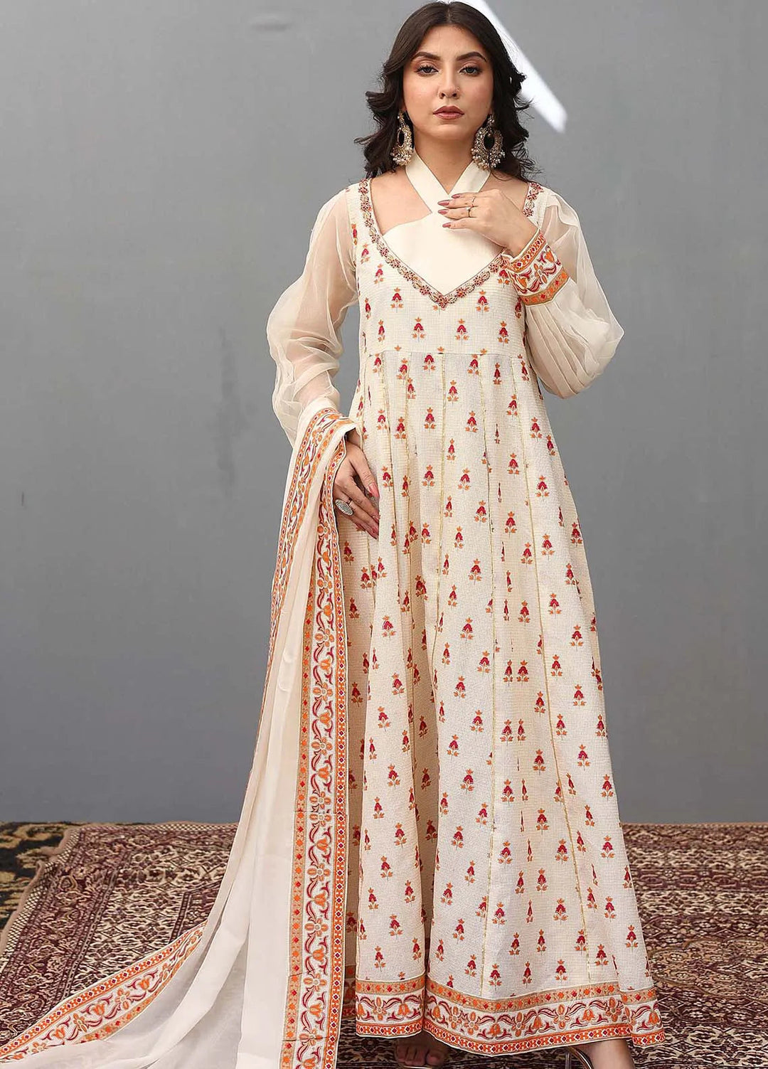 Ziphyer Pret Galaxy Check 3 Piece Suit Ivory Flame