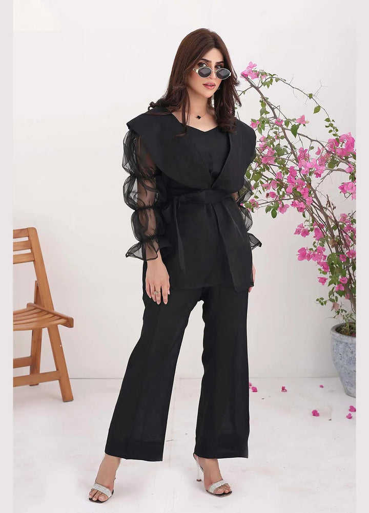 Ziphyer Pret Pure Organza 3 Piece Suit Black Rose