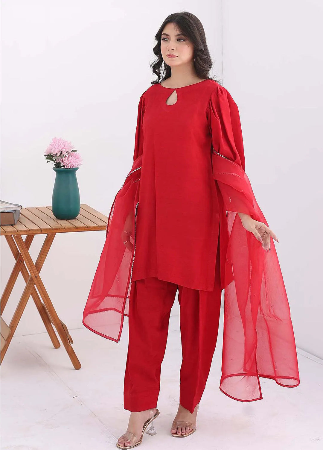Ziphyer Pret Korean Silk 3 Piece Suit Anar