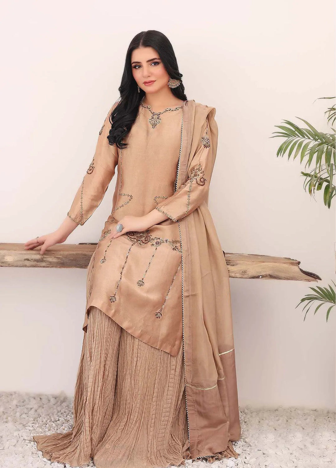 Ziphyer Pret Sheesha Silk 2 Piece Suit Tahzeeb