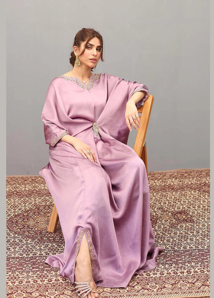 Ziphyer Pret Short Silk Kaftan Indigo Dust