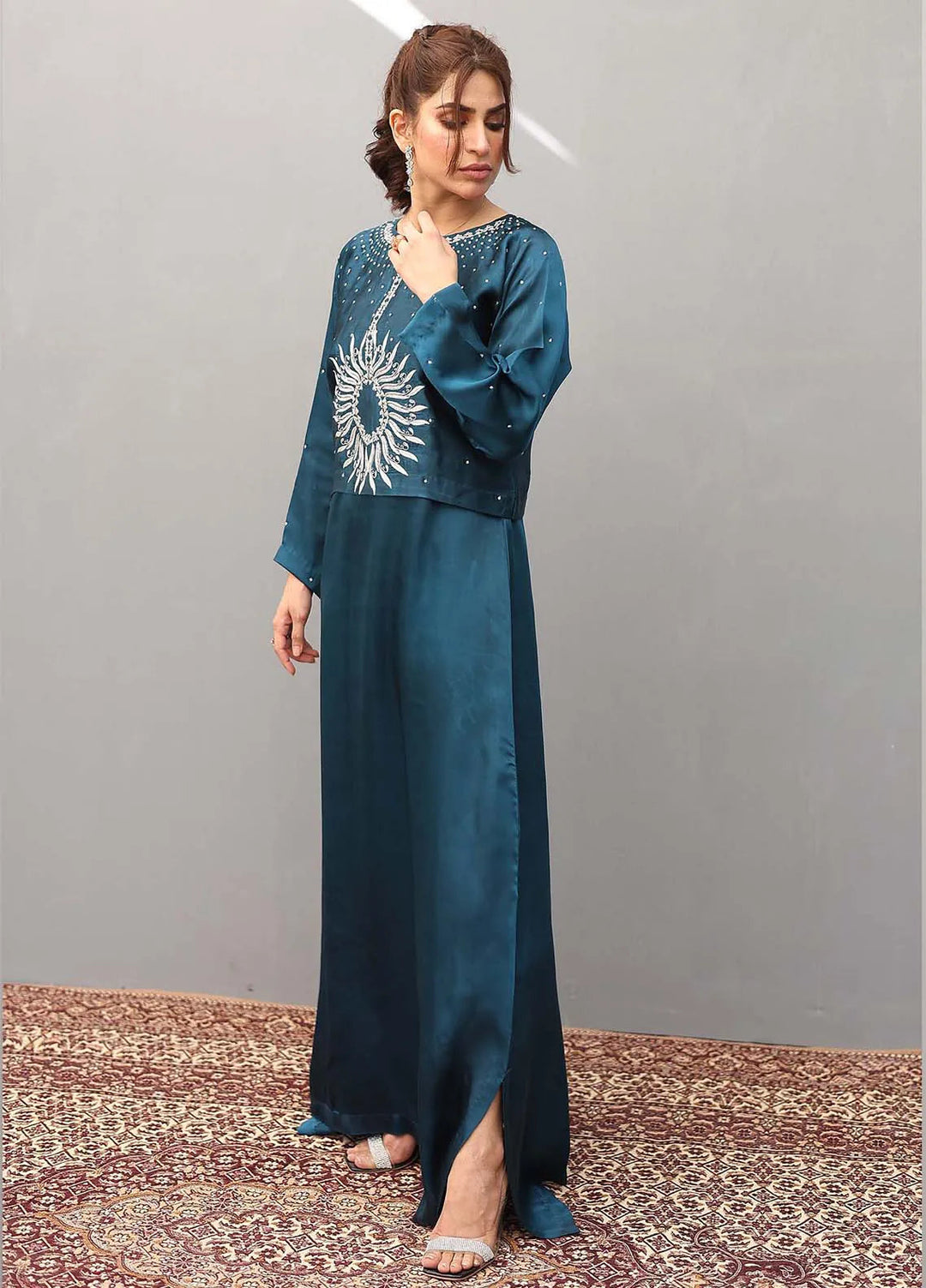 Ziphyer Pret Short Silk Kaftan Mint Frost