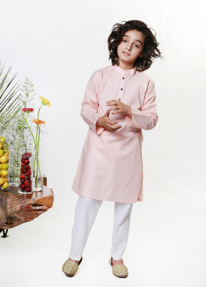 Ziva Cotton Formal Boys Kurta Pajama -  ZA21B Peach K-T