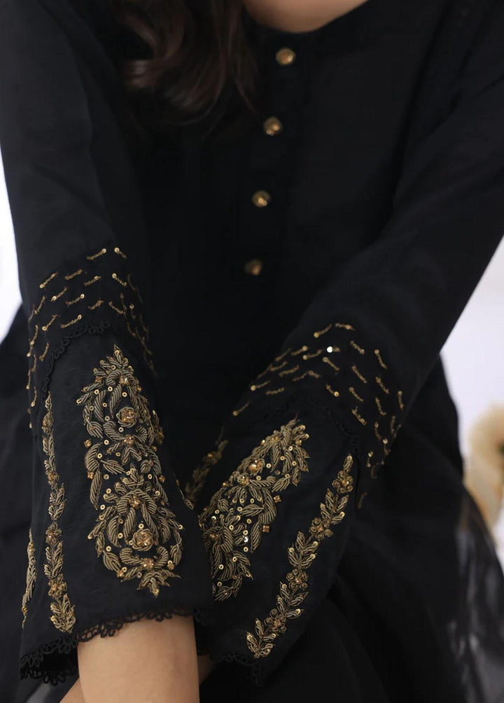 Cyanic Pret Embroidered Raw Silk 3 Piece Suit MYSTIC NOIR