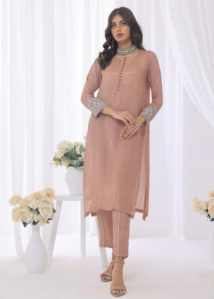 Cyanic Pret Embroidered Raw Silk 2 Piece Suit PEARLESCENT