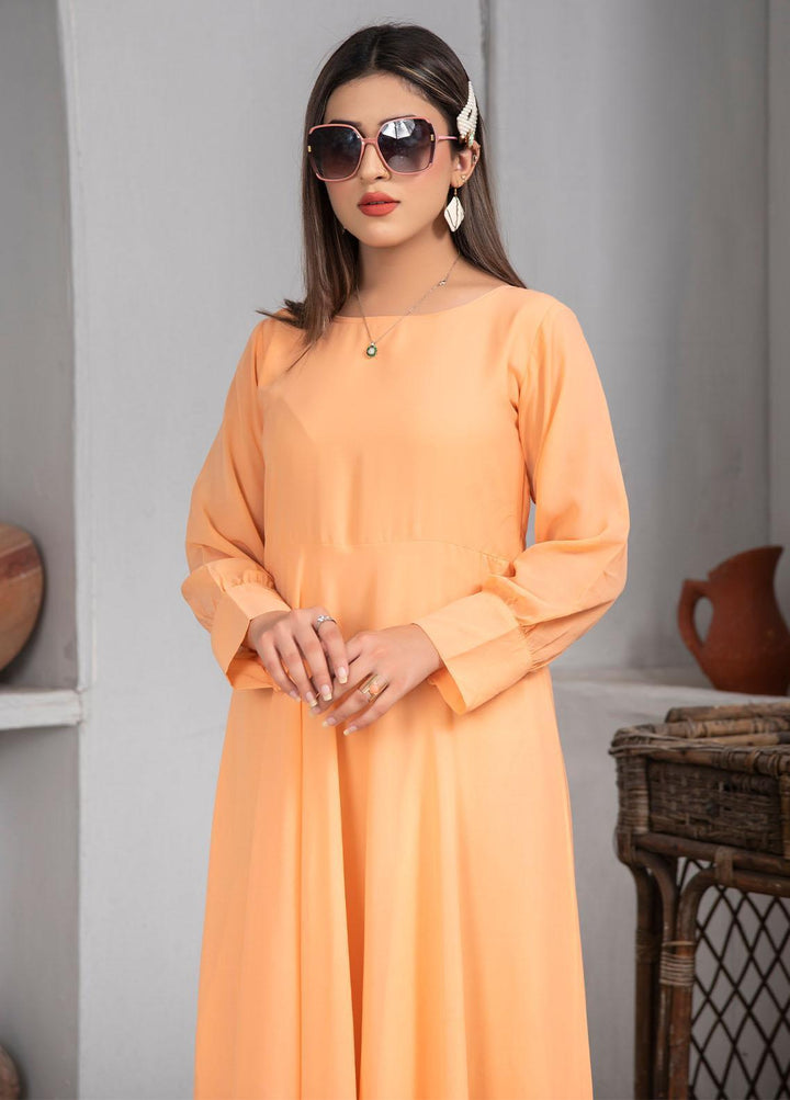 Nazmina Pret Casual Chiffon Frock NZ23Z FR-631 PEACH FLY