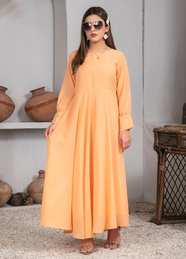 Nazmina Pret Casual Chiffon Frock NZ23Z FR-631 PEACH FLY