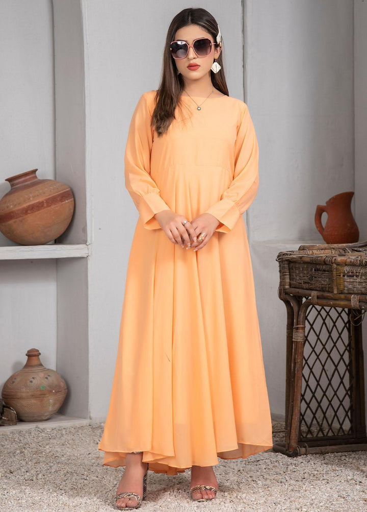 Nazmina Pret Casual Chiffon Frock NZ23Z FR-631 PEACH FLY
