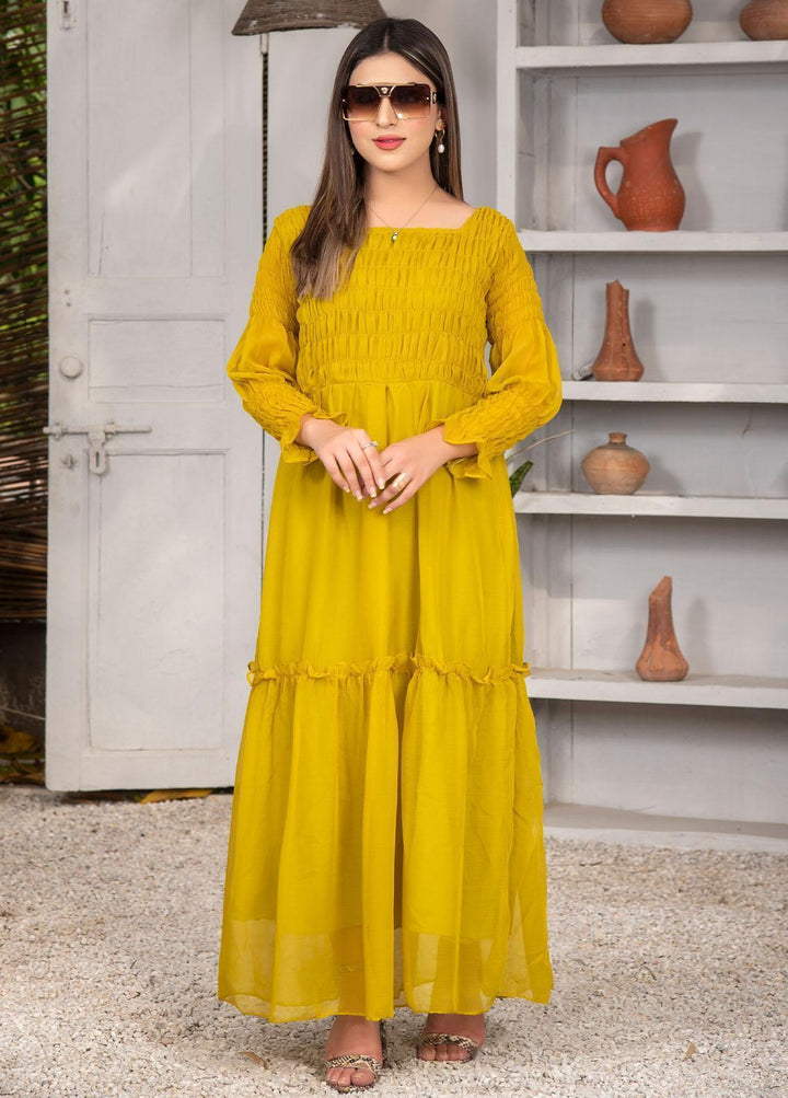 Nazmina Pret Casual Chiffon Frock NZ23Z FR-635 GREEN SKY