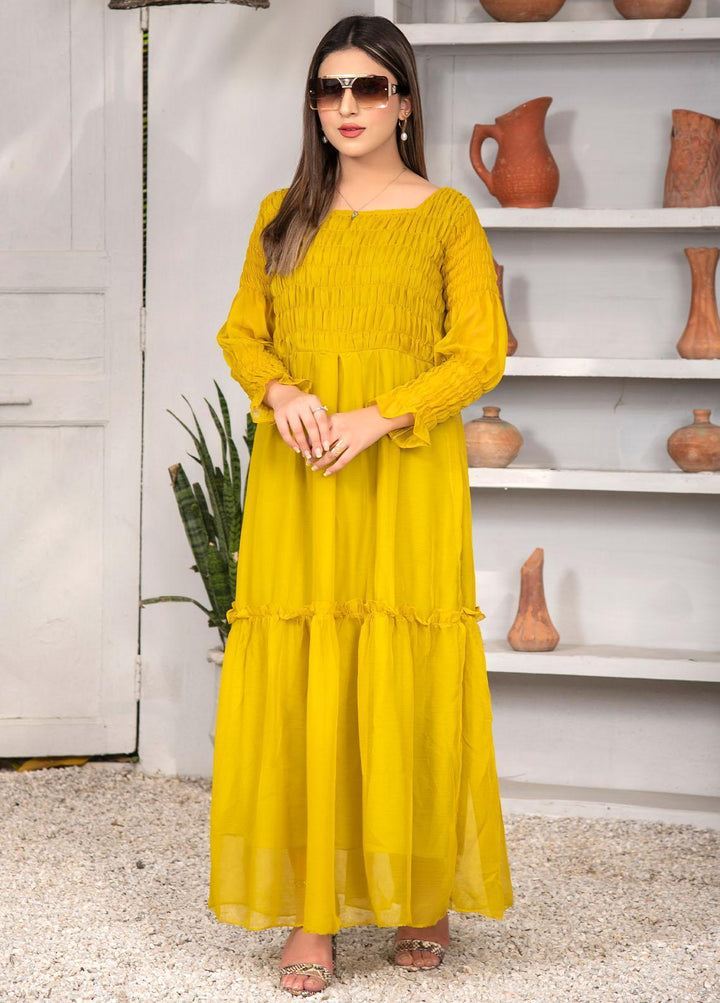 Nazmina Pret Casual Chiffon Frock NZ23Z FR-635 GREEN SKY