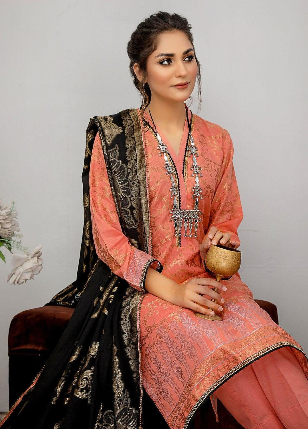 Ziva By Safwa Jacquard Lawn Suits Unstitched 3 Piece SW23Z SJC-03 - Summer Collection