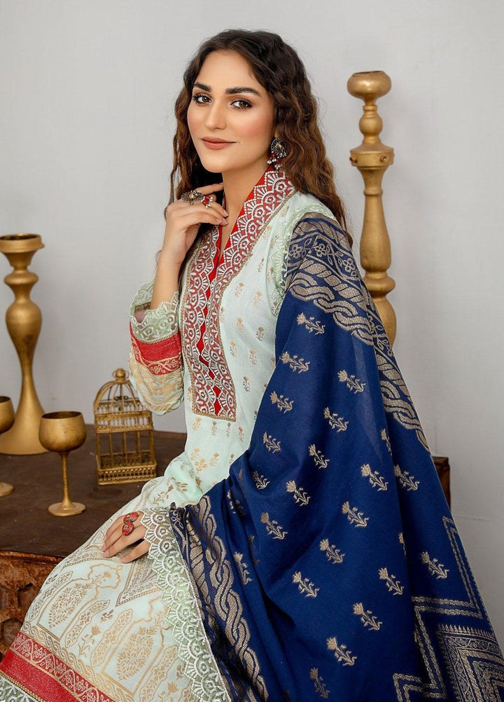 Ziva By Safwa Jacquard Lawn Suits Unstitched 3 Piece SW23Z SJC-05 - Summer Collection