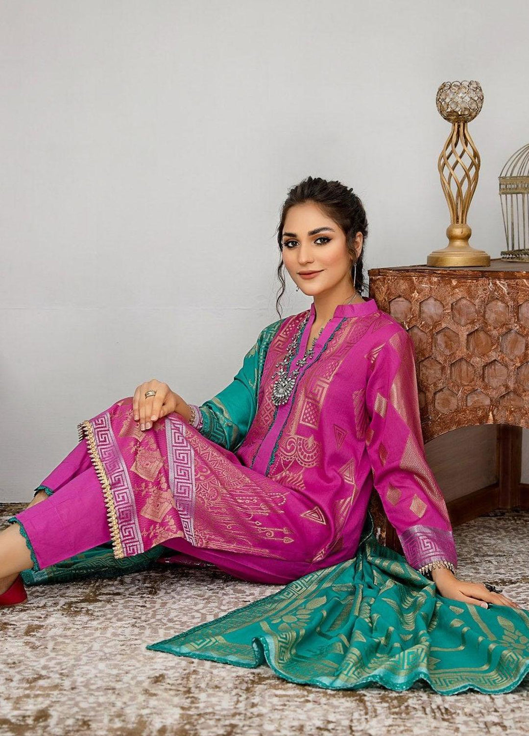 Ziva By Safwa Jacquard Lawn Suits Unstitched 3 Piece SW23Z SJC-06 - Summer Collection