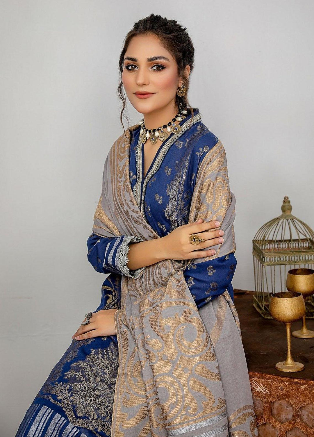 Ziva By Safwa Jacquard Lawn Suits Unstitched 3 Piece SW23Z SJC-07 - Summer Collection