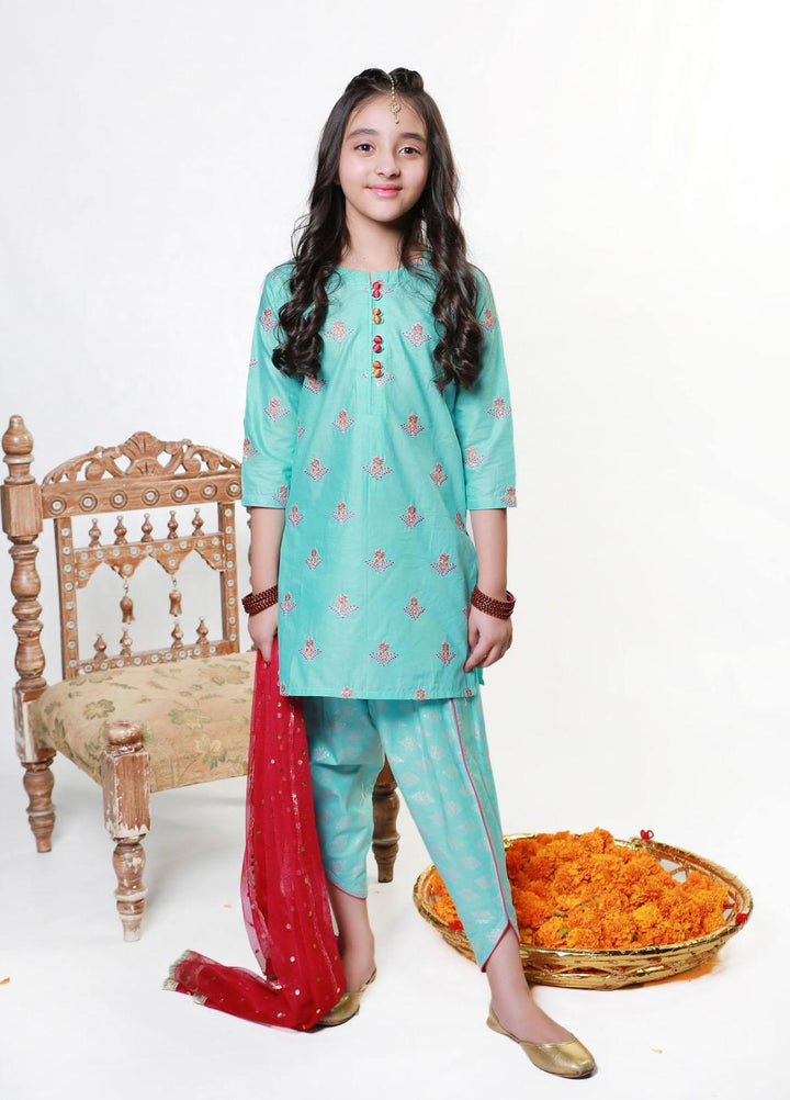 Ziva Pret Embroidered Cotton 3 Piece ZA21G Feroza