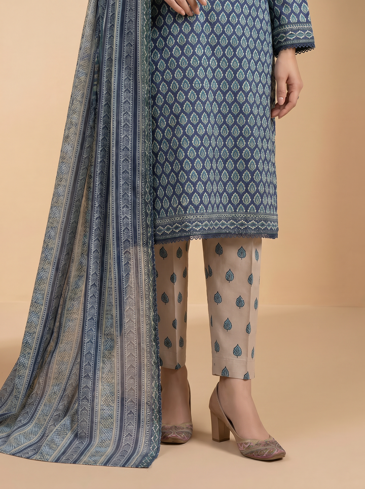 Daily Wear by HZ Textiles Unstitched Embroidered Lawn 3 Piece Suit PDW - 3318 Casual Collection