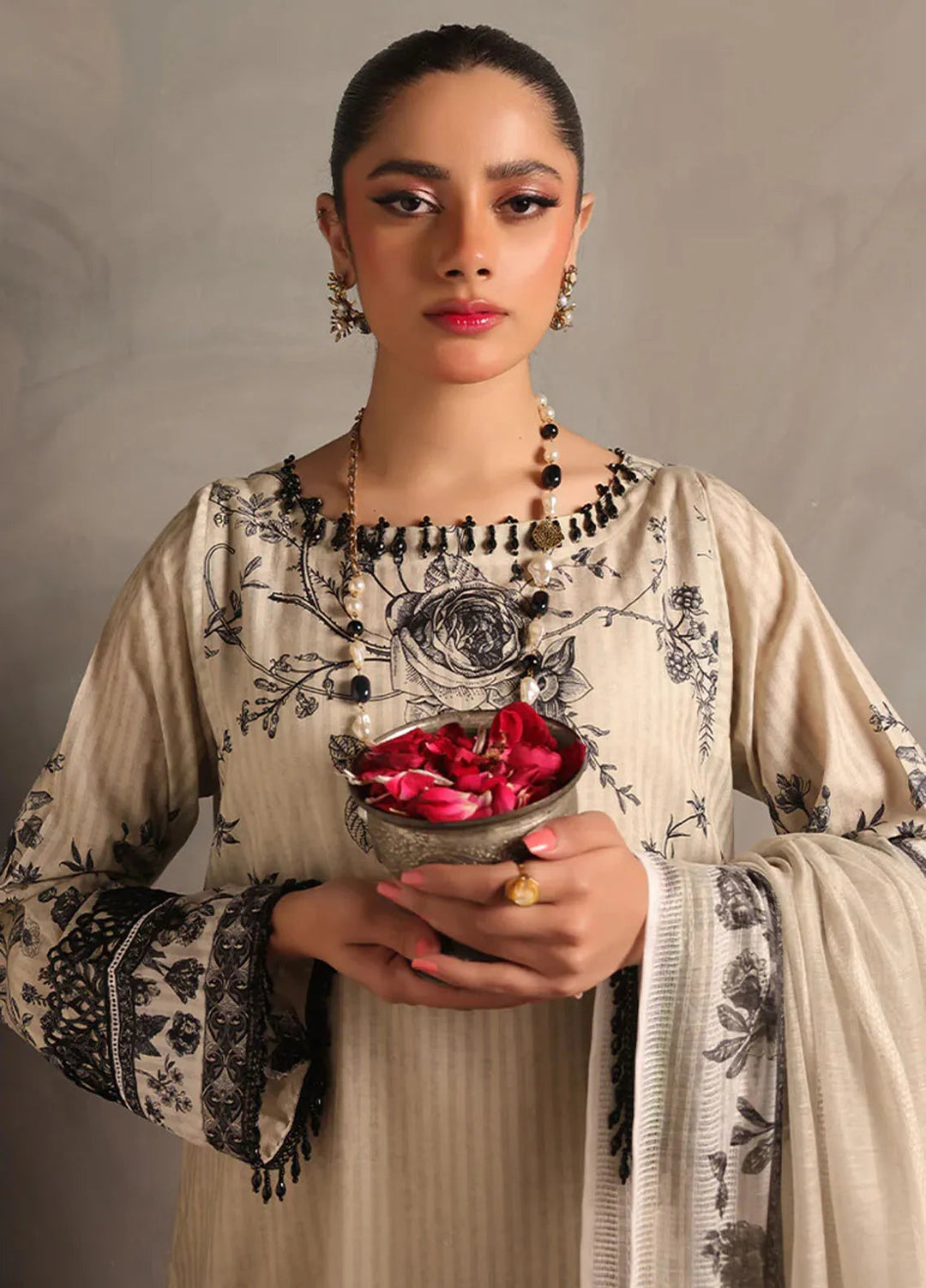 Zlooms Printed Dobby Cotton Suit Unstitched 3 Piece ZL25-C08-02 - Summer Collection