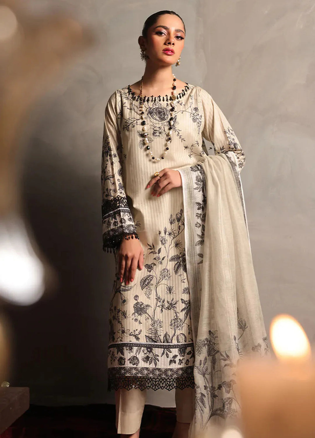 Zlooms Printed Dobby Cotton Suit Unstitched 3 Piece ZL25-C08-02 - Summer Collection