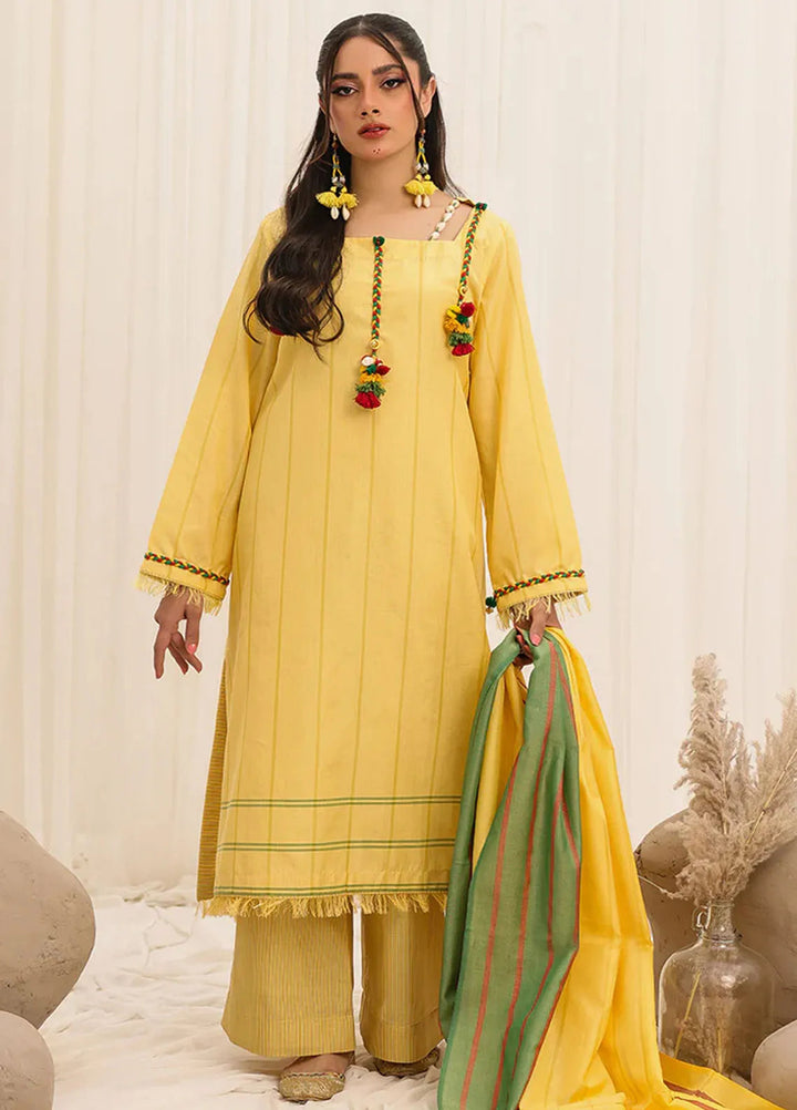 Zlooms Printed Yarn Dyed Suit Unstitched 3 Piece ZL25-C10-01 - Summer Collection